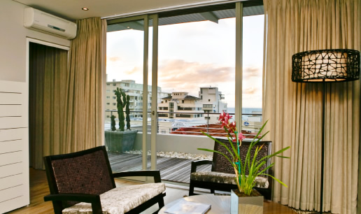Light, open area boasting a private terrace